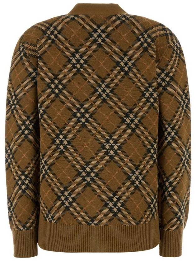 Burberry Check Wool Mohair Blend Cardigan Brown