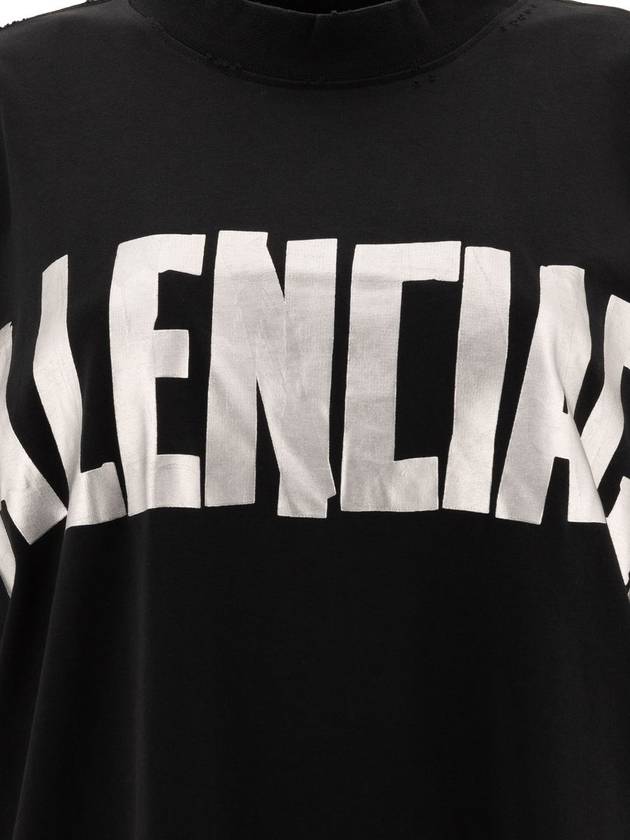 Balenciaga Logo Print T-Shirt Short Dress Black