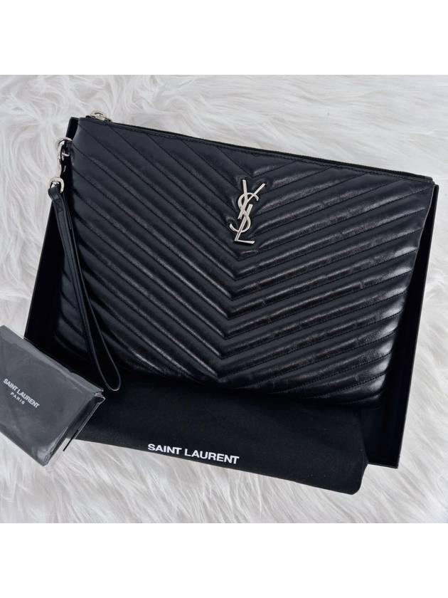 Saint Laurent Matelasse new medium clutch bag black
