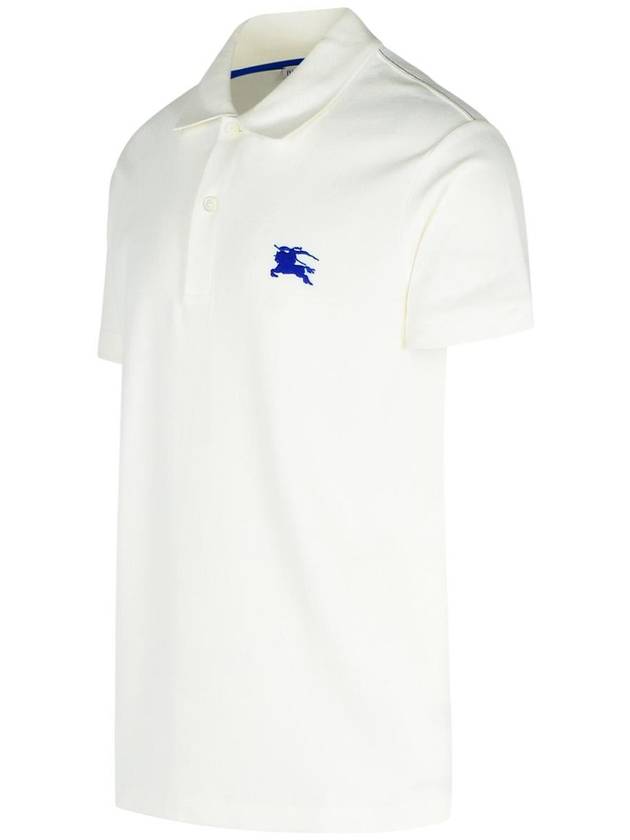 Burberry EKD Embroidered Cotton Polo Shirt White