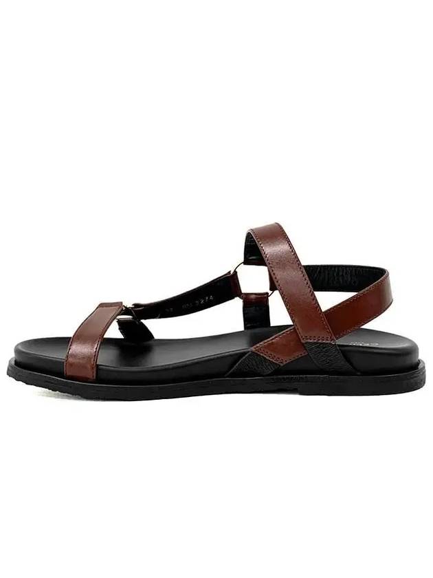CELINE Maud Calfskin Triomphe Sandals Rust