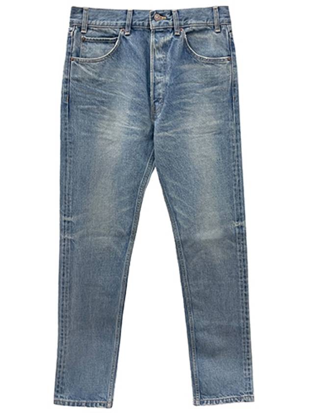 CELINE Lou Vintage Union Wash Denim Jeans Blue