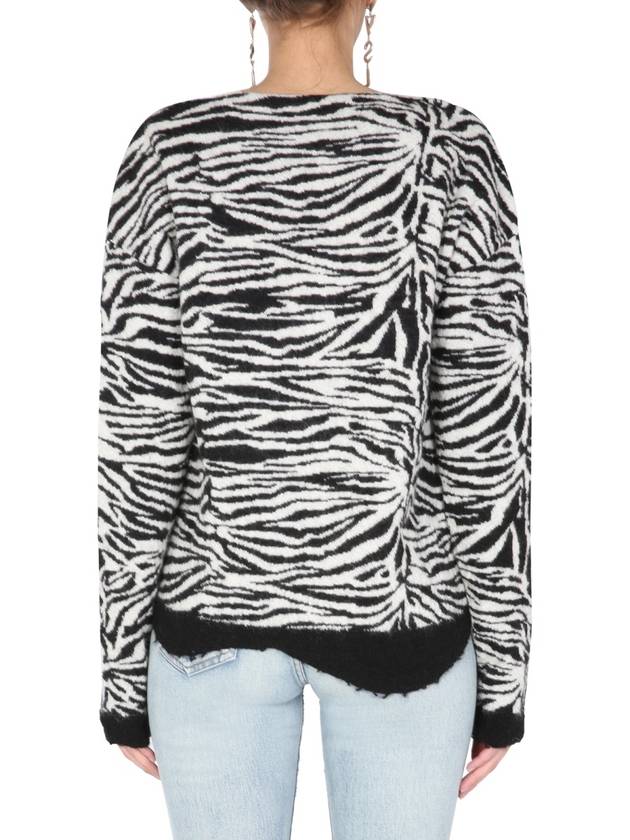 Saint Laurent zebra knit top 646427 YA2PU 1095