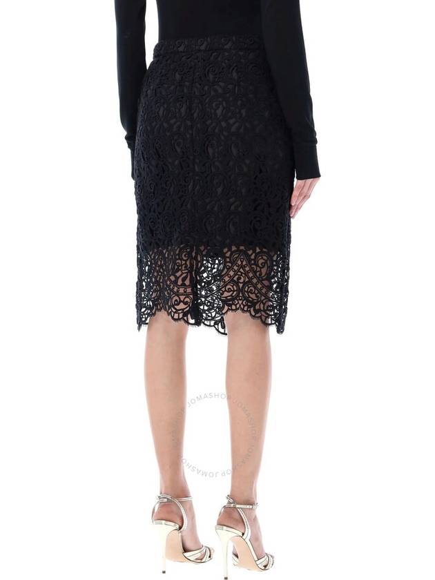 Burberry Macrame Lace Pencil Skirt Black