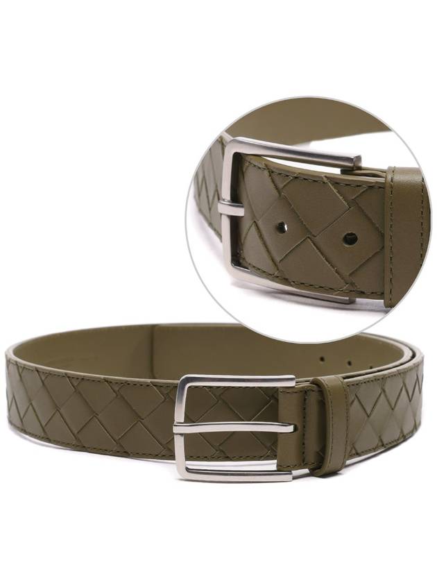 Bottega Veneta Intrecciato Leather Belt Mud