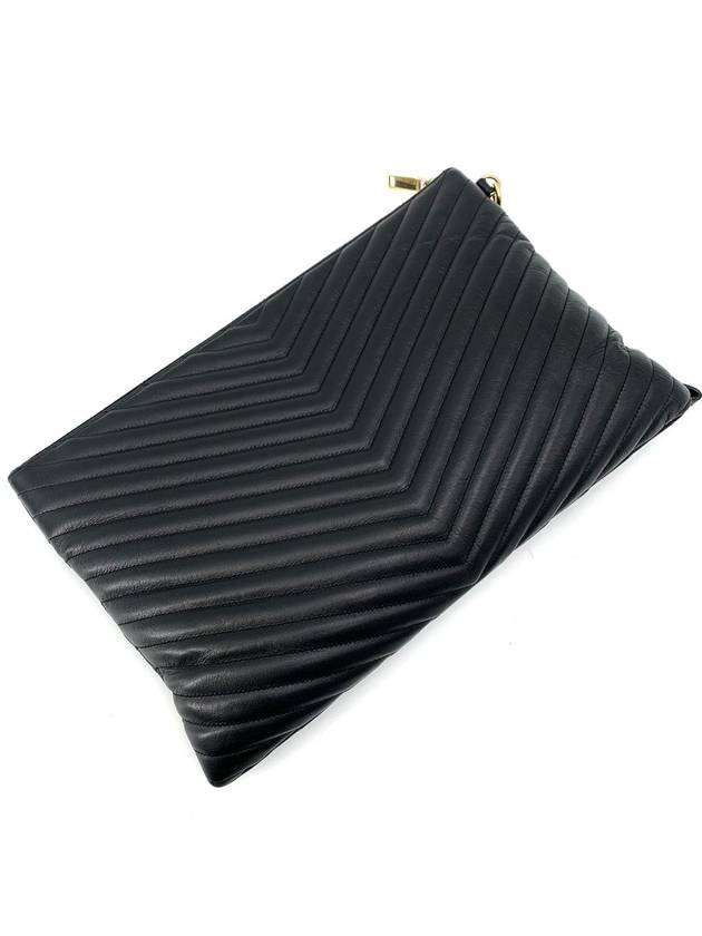 Saint Laurent Monogram matelass gold clutch large 440222