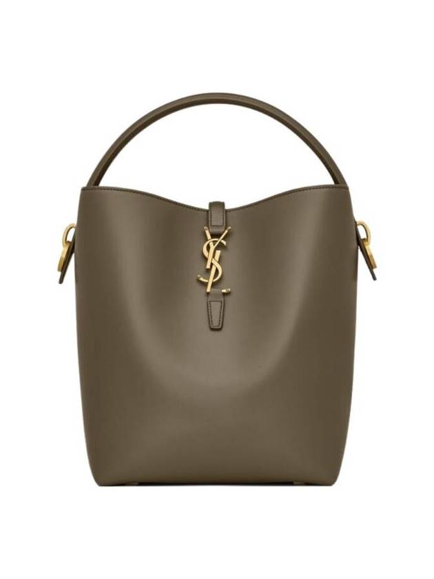 Saint Laurent Le 37 Leather Bucket Bag Deep Musk
