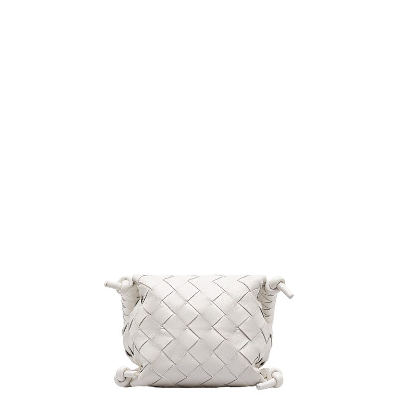 Bottega Veneta INTRACT Mini The Knot Shoulder Bag 639293 White Leather
