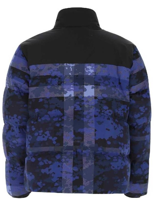 Burberry Burberry Men's Oceanic Blue Buckley Camouflage Check Puffer Jacket, Size X-Large
