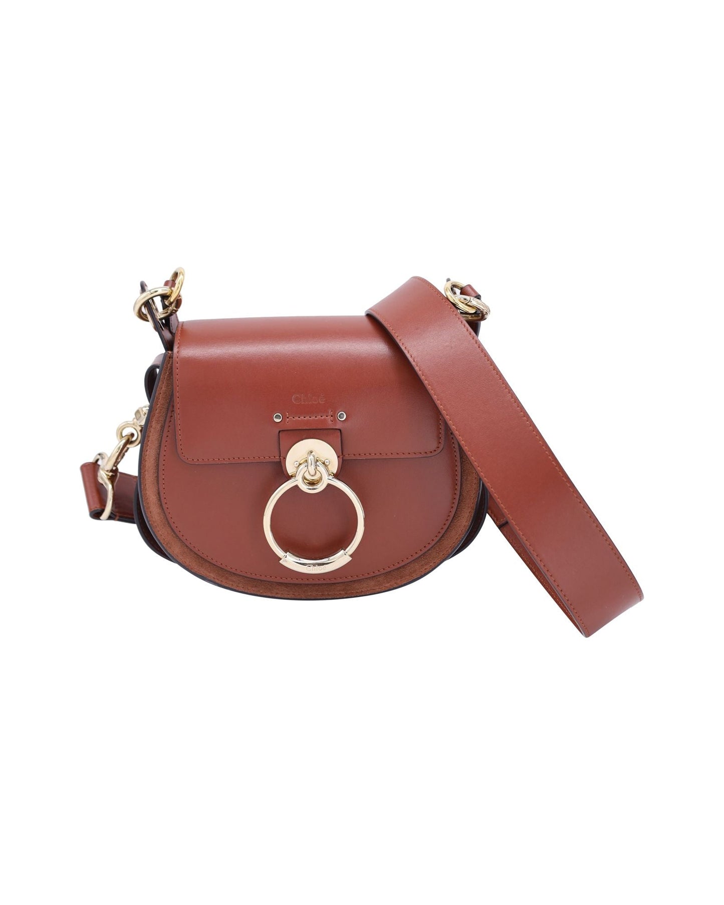 Chloe Small Tess Bag in 'Sepia Brown' Calfskin Leather