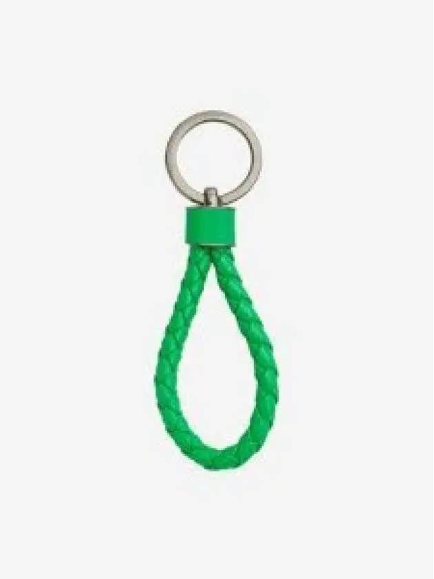 Bottega Veneta Intrecciato Leather Key Holder Parakeet