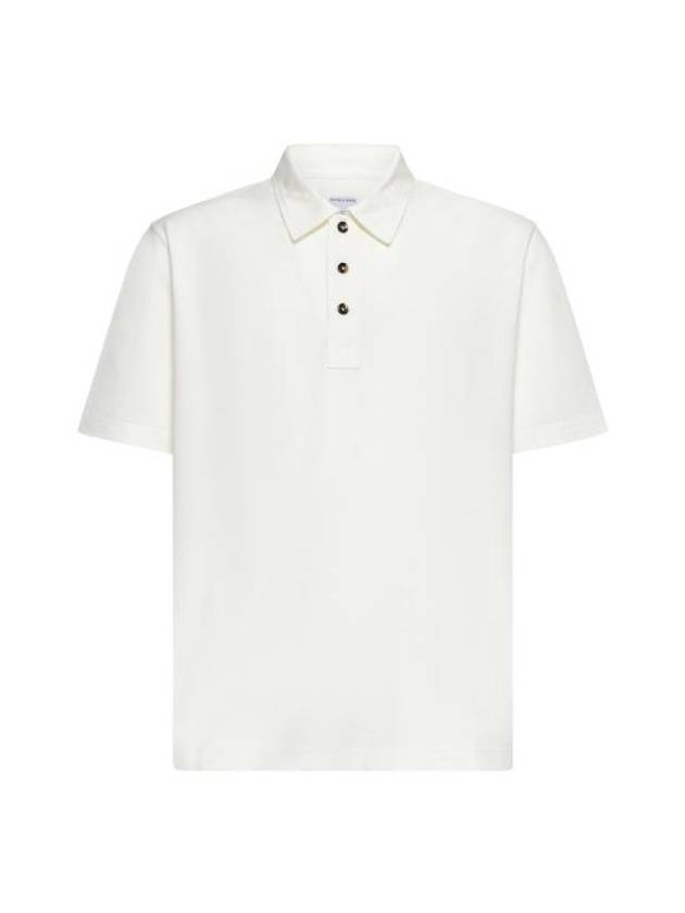 Bottega Veneta Cotton Short Sleeve Polo Shirt Dove