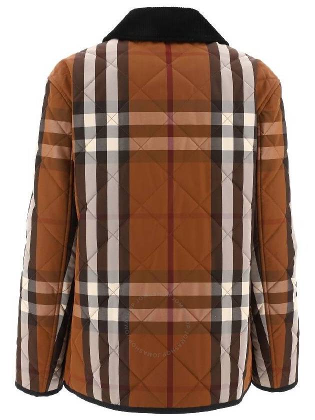 Burberry Women's Check Diamond Quilted Jacket Brown