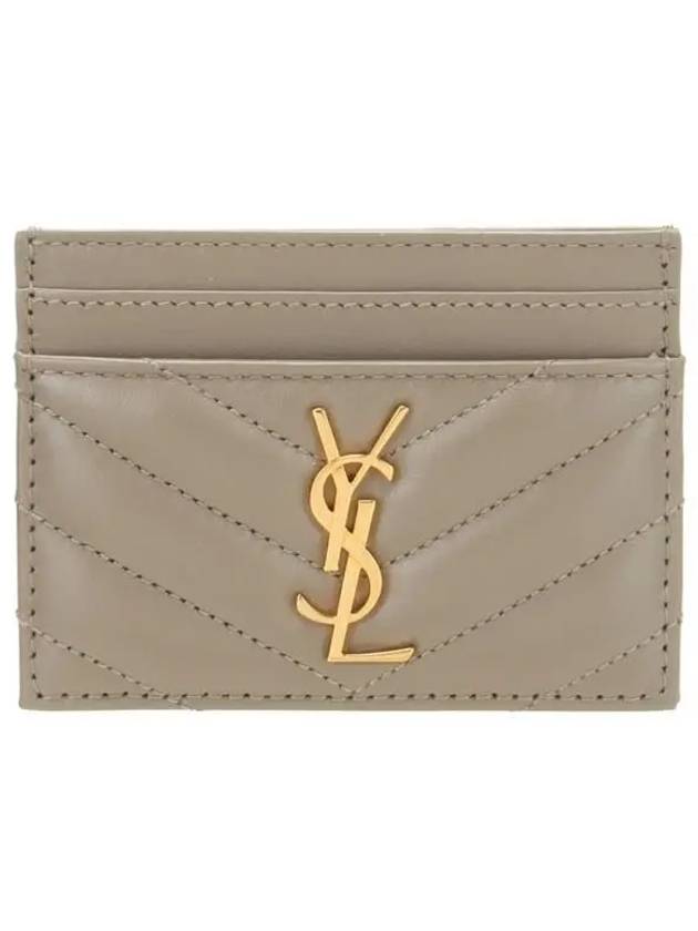 Saint Laurent Cassandre Matelasse Lambskin Card Wallet Grey