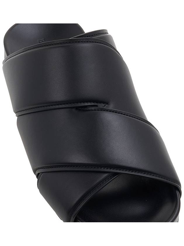 Bottega Veneta Bridge Leather Slippers Black