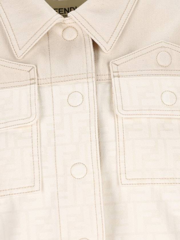 Fendi FF Blouson Jean Denim Jacket White