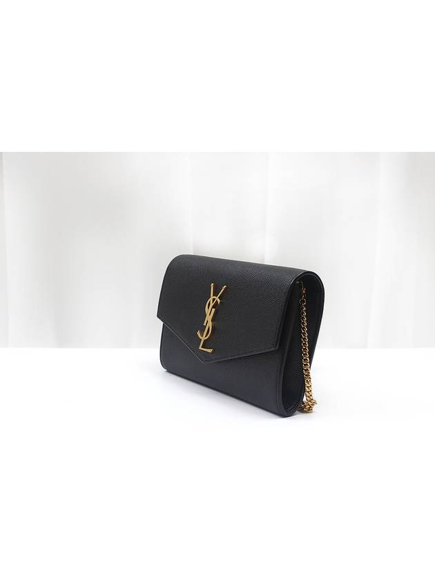Saint Laurent Monogram Uptown Chain Gold Plated Black Shoulder Bag 607788