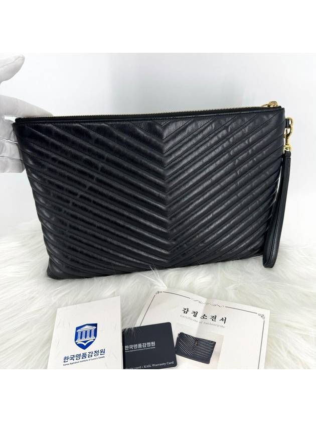 Saint Laurent Matelasse clutch bag large black