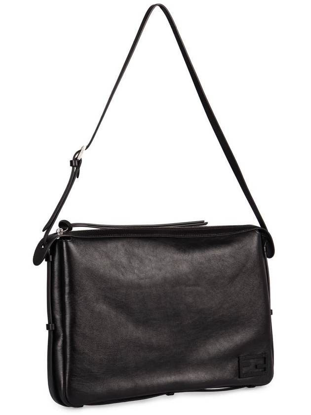 Fendi Simply Large Leather Shoulder Bag Black
