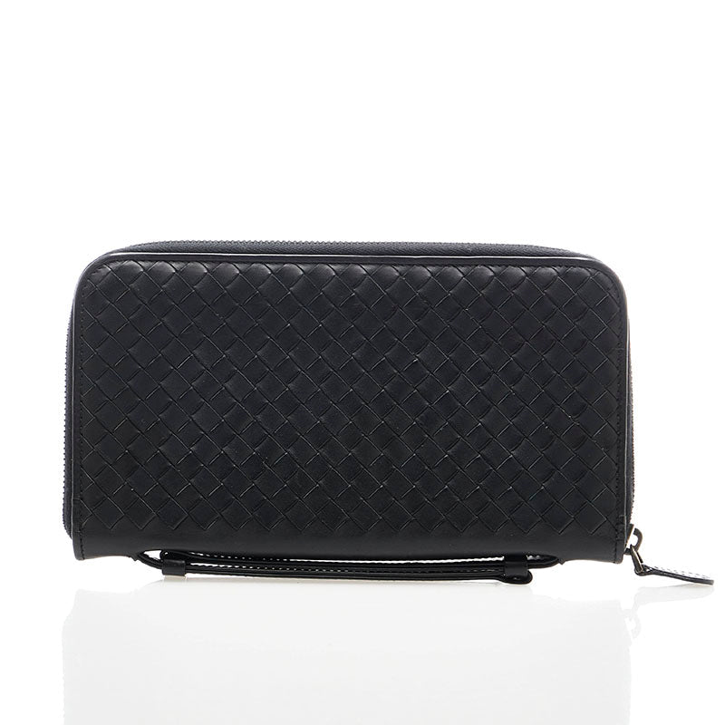 Bottega Veneta INTERNET ORGANIZER Long Wallet Travel Case 169730 Black Leather Ladies