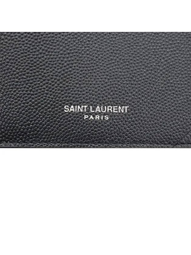 Saint Laurent Leather Zipper Classic Fragment Card Wallet Black