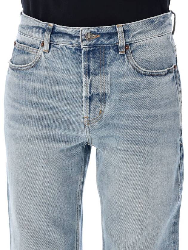 Saint Laurent Low Rise Denim Straight Jeans Blue