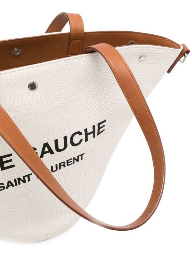 Saint Laurent Rive Gauche Canvas Tote Bag Beige