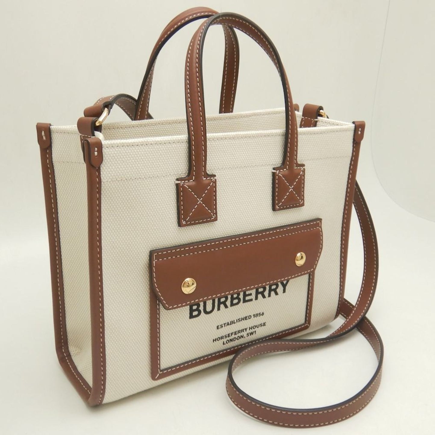 Burberry Canvas Leather Tote Bag ()