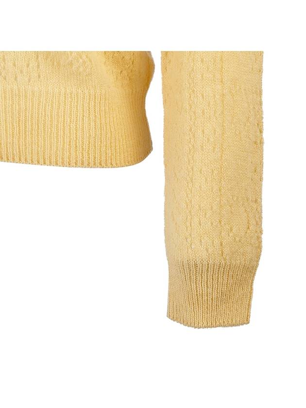 CELINE All Over Triomphe Shetland Pointelle Cardigan Yellow