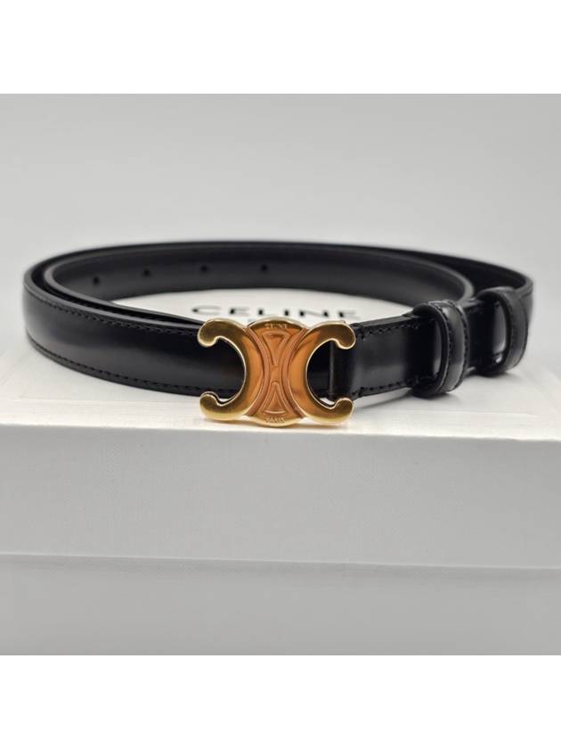 CELINE Triomphe Small Taurillon Leather Belt Black