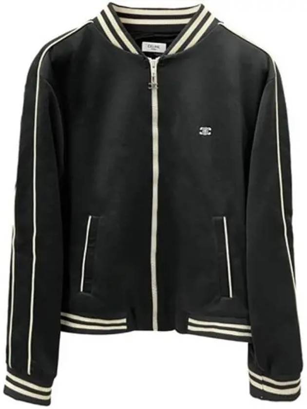 CELINE Triomphe Embroidered Track Jacket Dark Grey