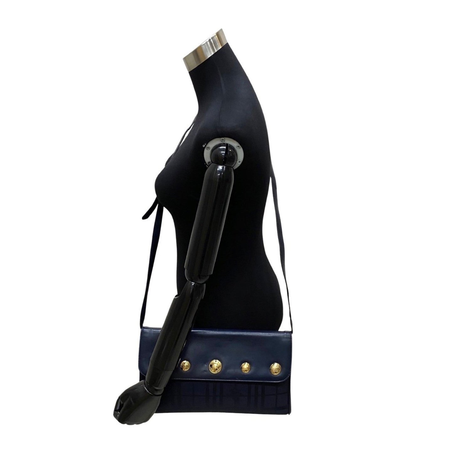 Burberry Leather Nylon Clutch Bag Shoulder Bag ()