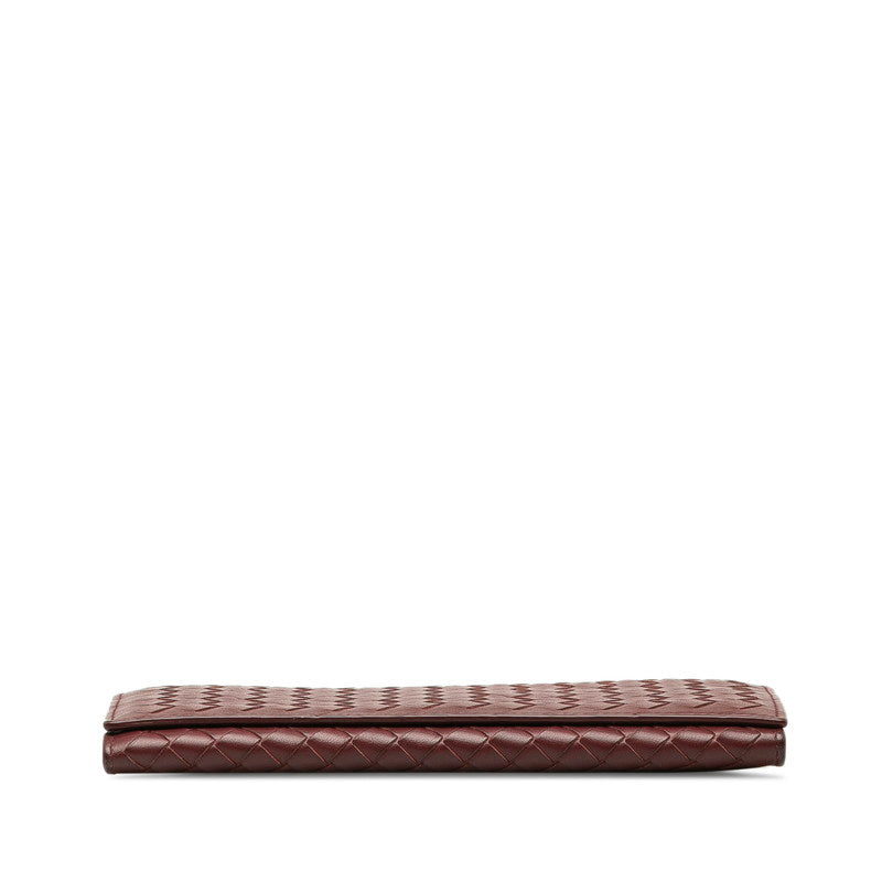 Bottega Veneta Long Fold Wallet Bordeaux Leather Ladies