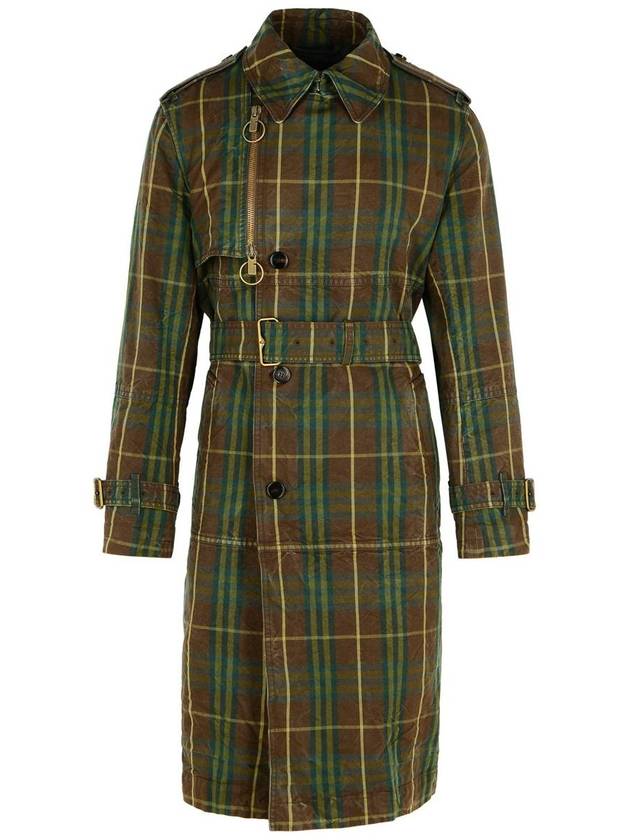 Burberry Double Breasted Check Long Trench Coat Tor