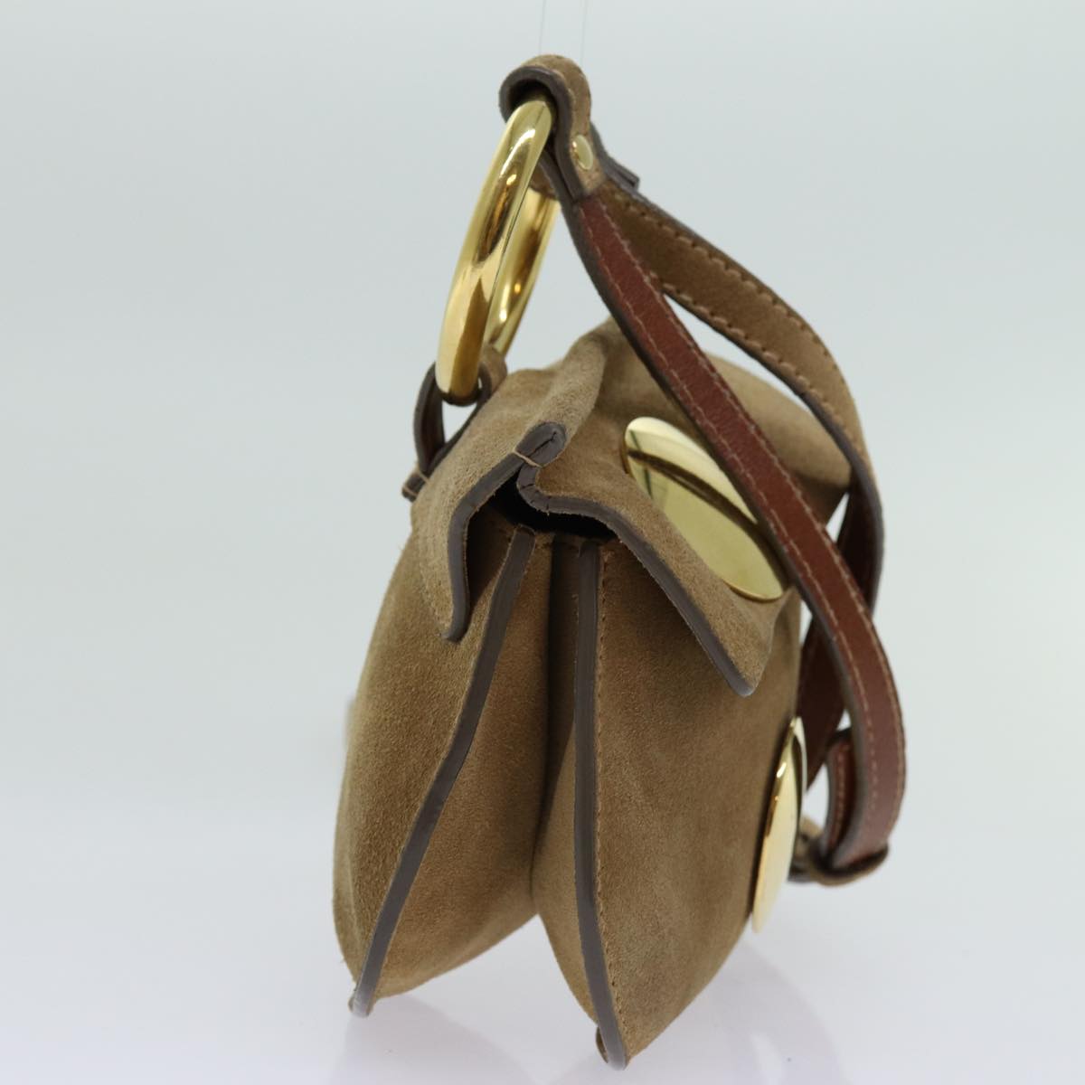 Chloe Shoulder Bag Suede Beige Auth 70181