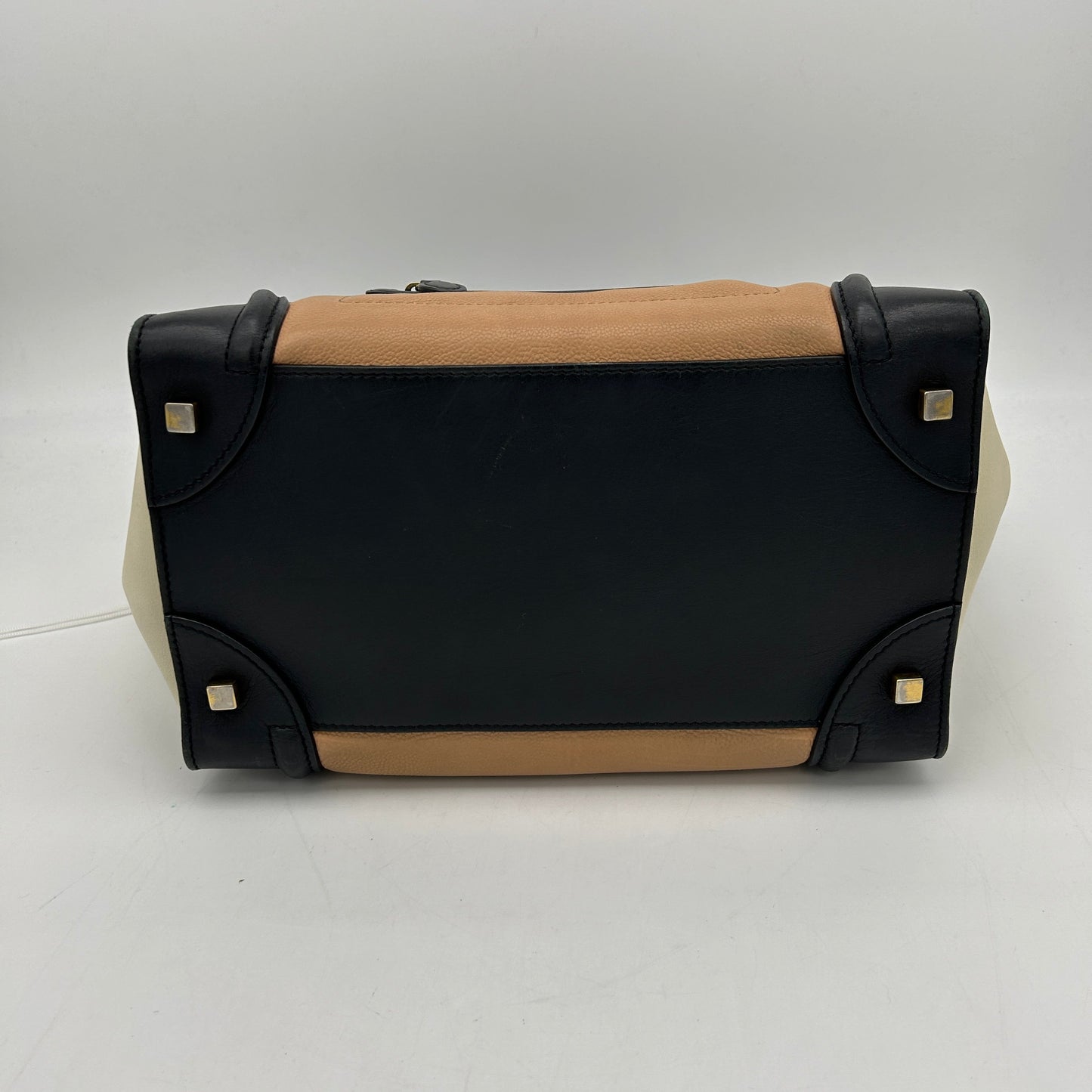 Celine Mini Luggage Tri-Color Anthracite Satin Calfskin Handbag