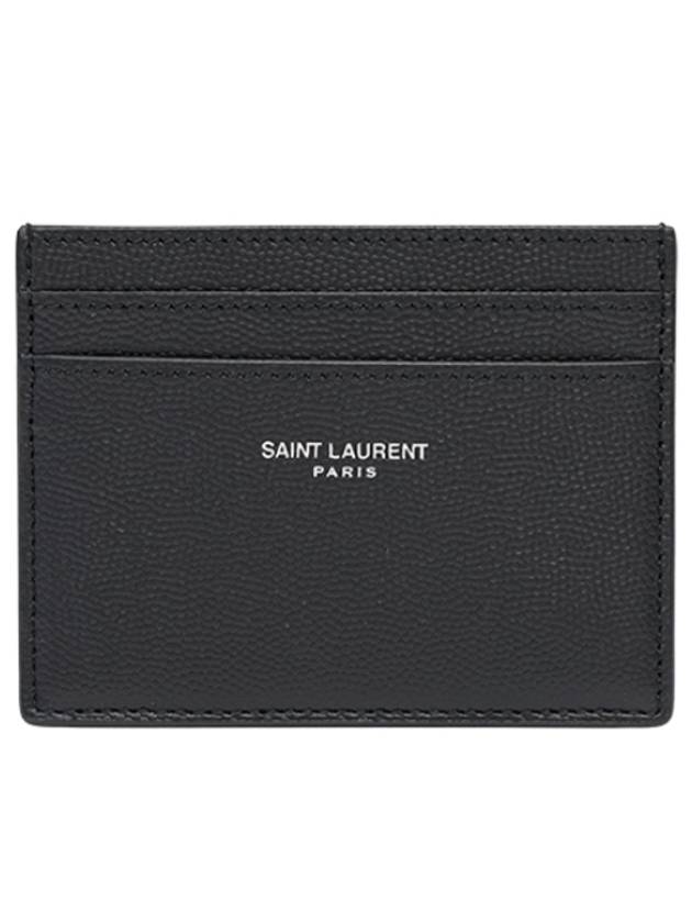 Saint Laurent Embossed Leather Card Wallet Black