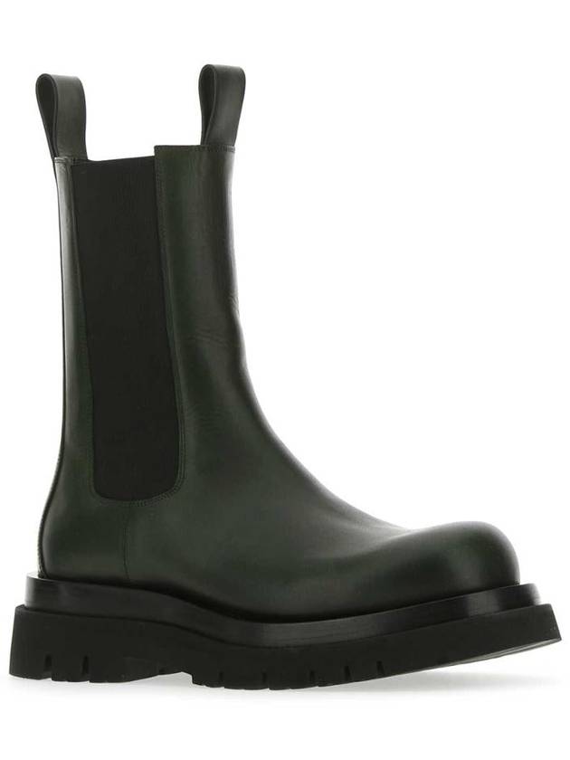 Bottega Veneta Lug Ankle Chelsea Boots Bottle Green