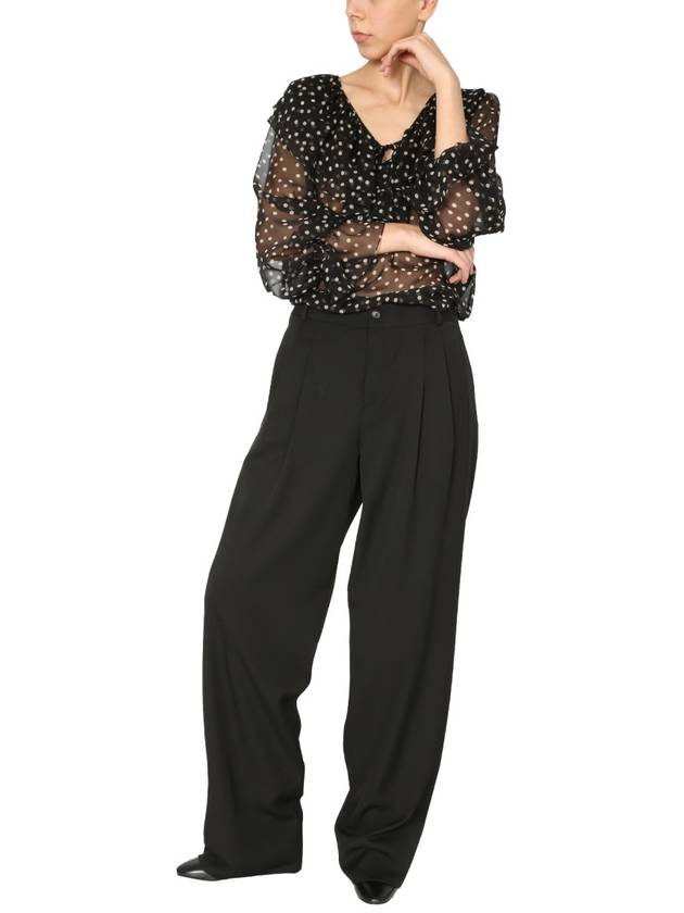 Saint Laurent Grande Poudre Wide Pants Black