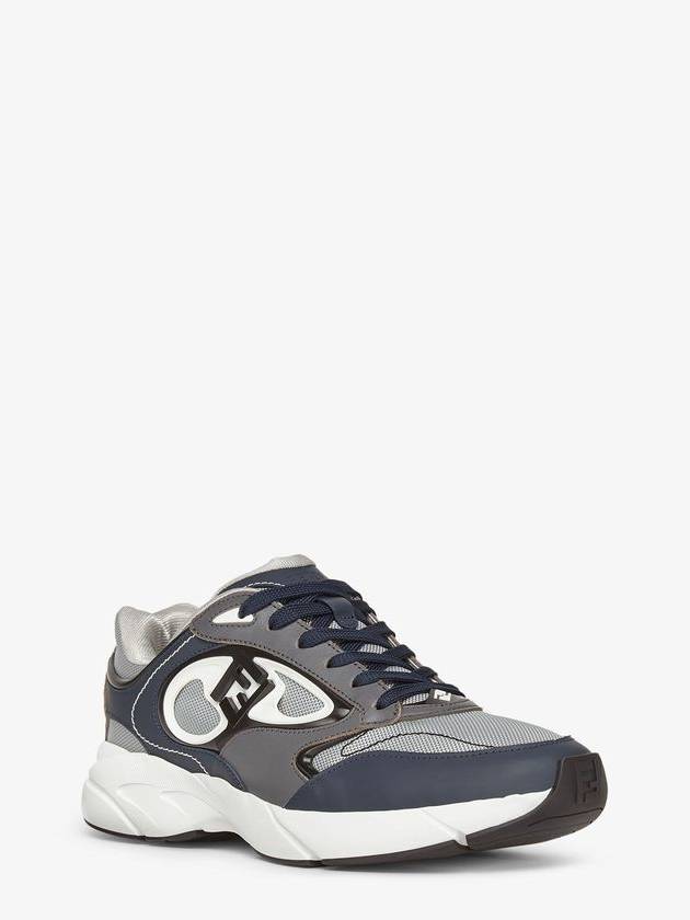 Fendi Forward Mesh Leather Low Top Sneakers Grey