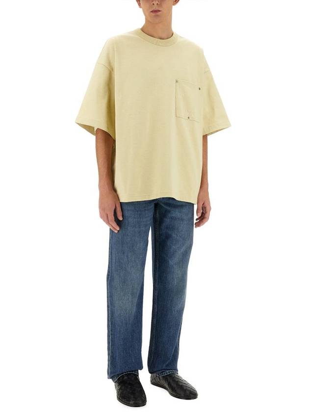 Bottega Veneta Cotton Jersey Short Sleeve T-Shirt Beige