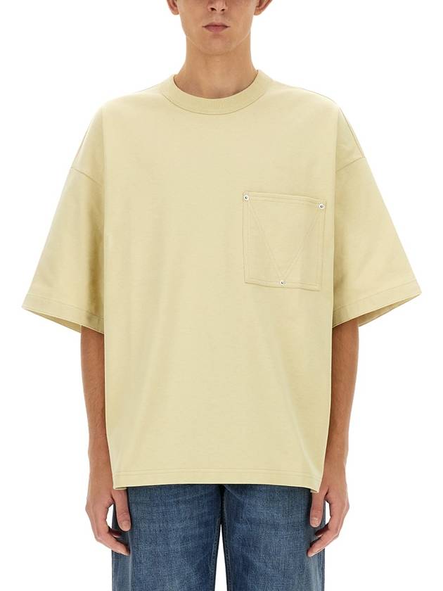 Bottega Veneta Cotton Jersey Short Sleeve T-Shirt Beige