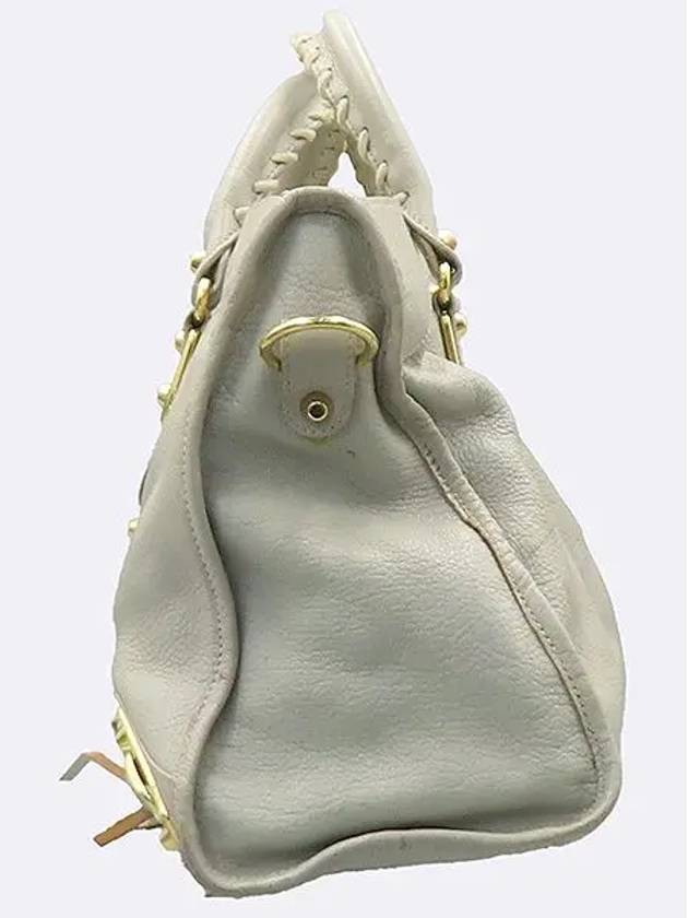 Balenciaga 390154 Gray color leather edge motor city tote bag shoulder strap auxiliary mirror