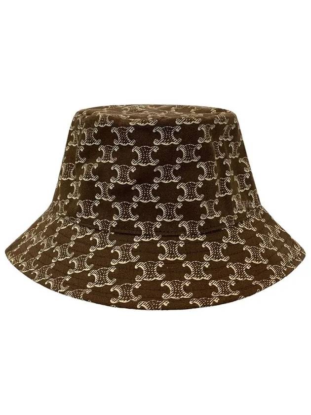 CELINE Triomphe Bucket Hat Dark Brown