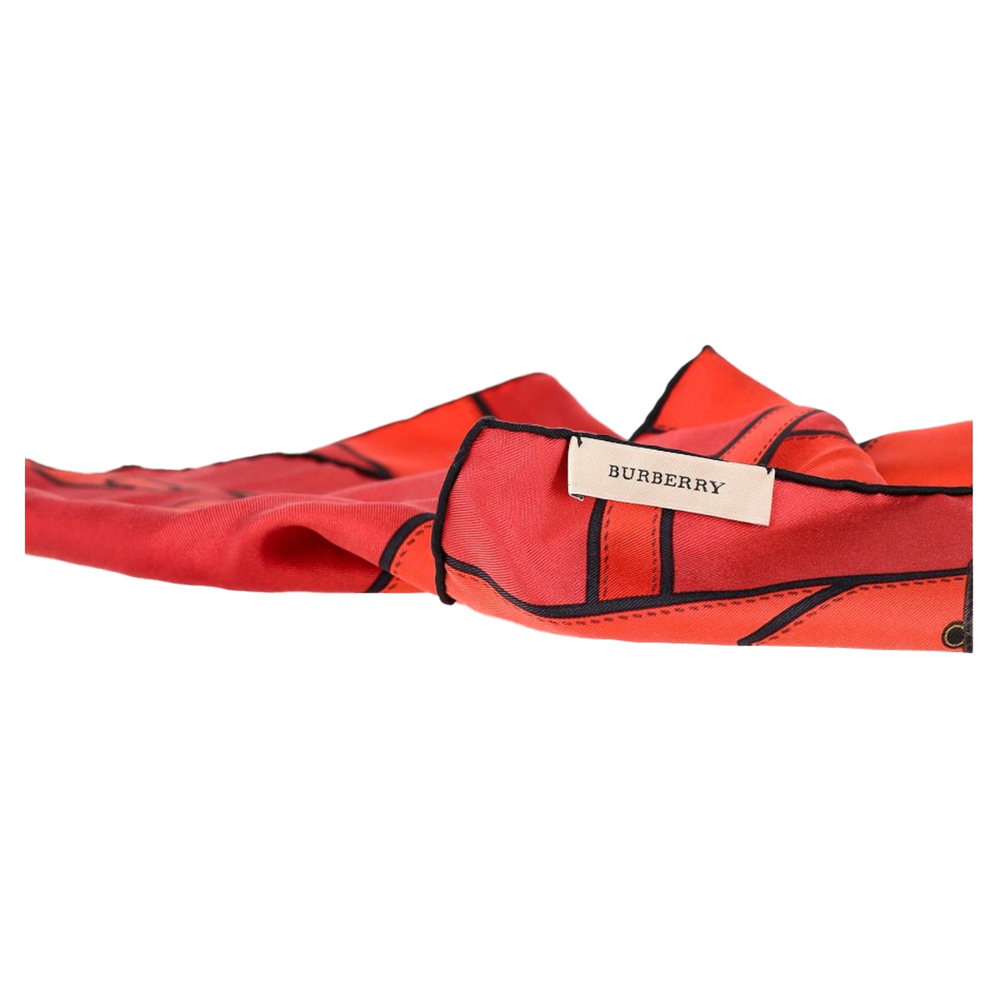 Burberry Buckle Print Scarf in Red Silk