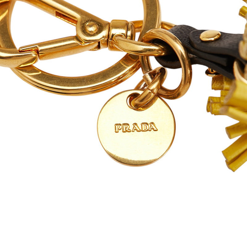 Prada Jasmine Brocade Leather Keyring Charm