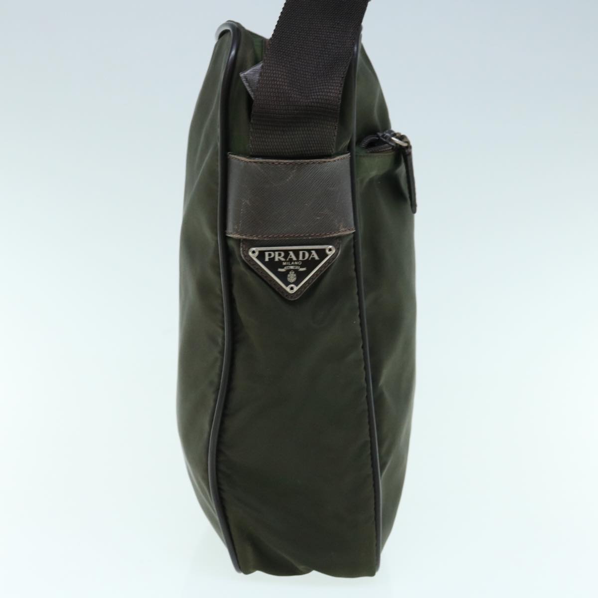 PRADA Shoulder Bag Nylon Khaki fm3099
