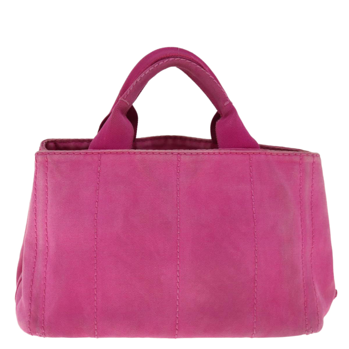 PRADA Canapa PM Hand Bag Canvas Pink fm3153