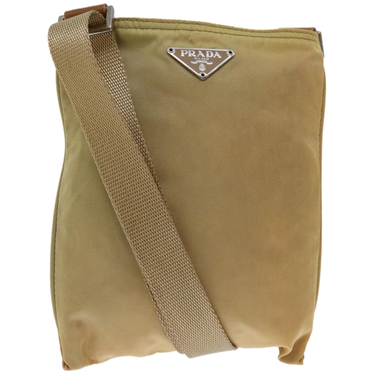 PRADA Shoulder Bag Nylon Beige  fm3208