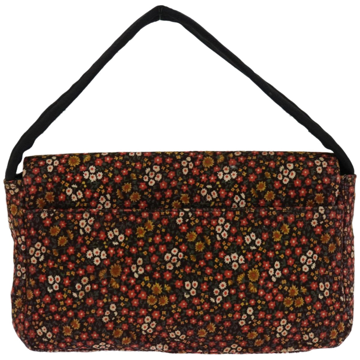 PRADA Flower Hand Bag Suede Orange  fm3216